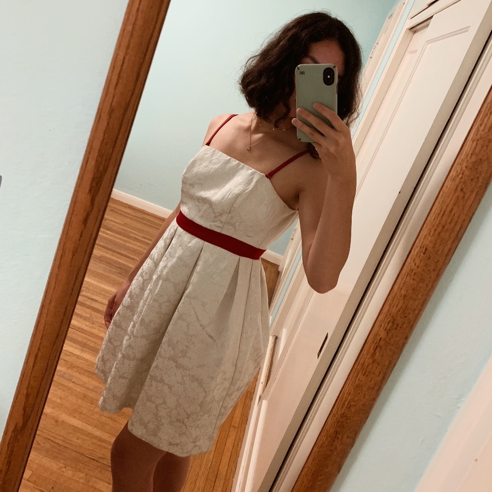 Eric + Lani White/Silver Shimmer Dress